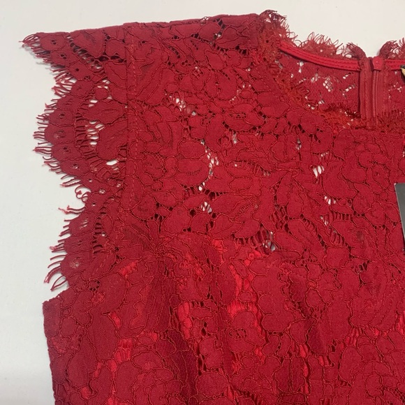 MIUSOL Red Floral Lace Cap Sleeve Cocktail Midi Dress NWT - Size S - Picture 10 of 15